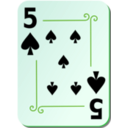download Ornamental Deck 5 Of Spades clipart image with 90 hue color