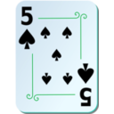 download Ornamental Deck 5 Of Spades clipart image with 135 hue color