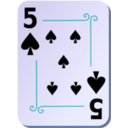download Ornamental Deck 5 Of Spades clipart image with 180 hue color
