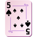 download Ornamental Deck 5 Of Spades clipart image with 270 hue color