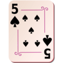 download Ornamental Deck 5 Of Spades clipart image with 315 hue color