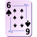 download Ornamental Deck 6 Of Spades clipart image with 225 hue color