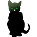 download Dark Cat clipart image with 90 hue color