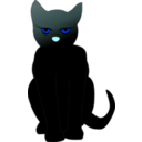 download Dark Cat clipart image with 180 hue color
