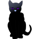 download Dark Cat clipart image with 225 hue color