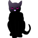 download Dark Cat clipart image with 270 hue color