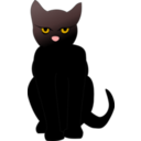 download Dark Cat clipart image with 0 hue color