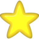 download Yellow Star clipart image with 0 hue color