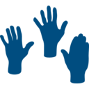download 3 Hands clipart image with 180 hue color