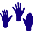download 3 Hands clipart image with 225 hue color