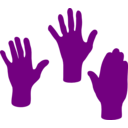 download 3 Hands clipart image with 270 hue color