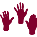 download 3 Hands clipart image with 315 hue color