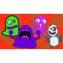 download Weird Monster Creature Party clipart image with 270 hue color