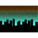 download City Sky clipart image with 180 hue color