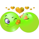 download Kissing Couple Smiley Emoticon clipart image with 45 hue color