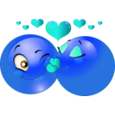 download Kissing Couple Smiley Emoticon clipart image with 180 hue color