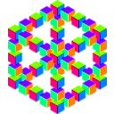 download Impossible Hexagon Cube clipart image with 90 hue color