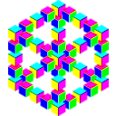 download Impossible Hexagon Cube clipart image with 180 hue color