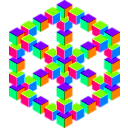 download Impossible Hexagon Cube clipart image with 270 hue color