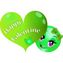 download Valentine Girl Smiley Emoticon clipart image with 90 hue color