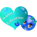 download Valentine Girl Smiley Emoticon clipart image with 180 hue color