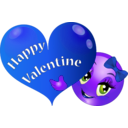 download Valentine Girl Smiley Emoticon clipart image with 225 hue color