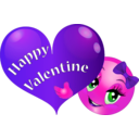 download Valentine Girl Smiley Emoticon clipart image with 270 hue color