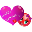 download Valentine Girl Smiley Emoticon clipart image with 315 hue color