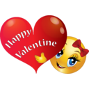 download Valentine Girl Smiley Emoticon clipart image with 0 hue color