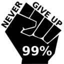 download Occupy Never Give Up clipart image with 135 hue color