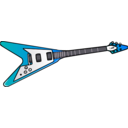 download Flying V Guitar clipart image with 180 hue color