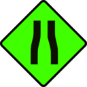download Caution Road Narrows clipart image with 45 hue color