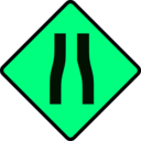 download Caution Road Narrows clipart image with 90 hue color