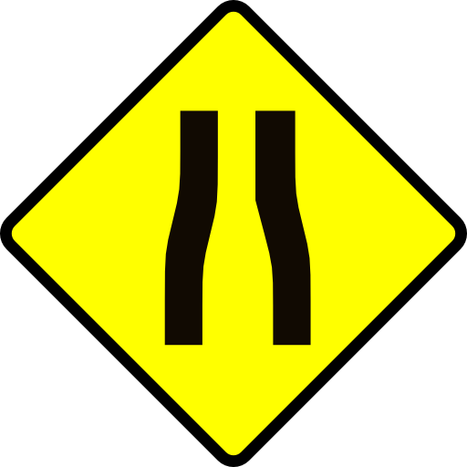 Caution Road Narrows