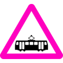 download Roadsign Tram clipart image with 315 hue color