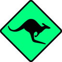 download Caution Kangaroo clipart image with 90 hue color