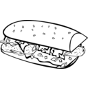 download Fast Food Breakfast Sub Sandwich clipart image with 0 hue color