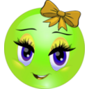 download Cute Girl Smiley Emoticon clipart image with 45 hue color