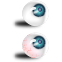 download Eyeball Blue Bloodshot clipart image with 0 hue color