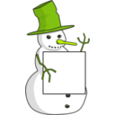 download Sign Holding Snowman clipart image with 45 hue color