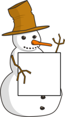 Sign Holding Snowman