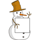 download Sign Holding Snowman clipart image with 0 hue color