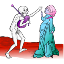 download Dance Macabre 9 clipart image with 270 hue color