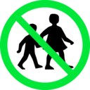download No Children Sign clipart image with 135 hue color