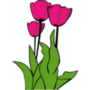 download Tulips clipart image with 0 hue color