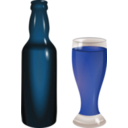 download Bottle And Glass clipart image with 180 hue color