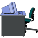 download Computer Desk clipart image with 180 hue color