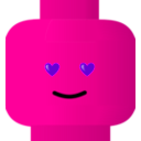 download Lego Smiley Love clipart image with 270 hue color