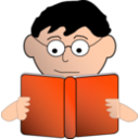 download Reading Man With Glasses clipart image with 0 hue color