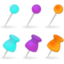 download Pins clipart image with 180 hue color